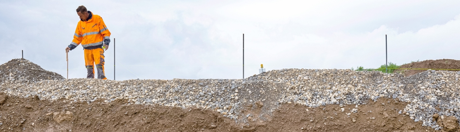 Bauarbeiter auf Baustelle